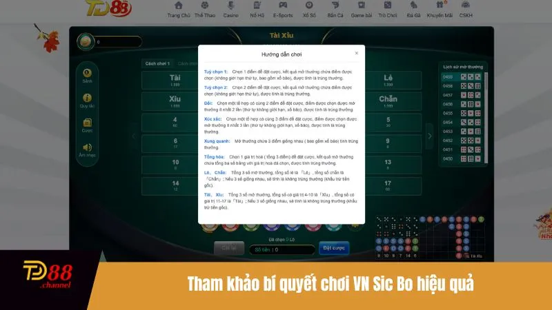 Tham khảo bí quyết chơi VN Sic Bo hiệu quả