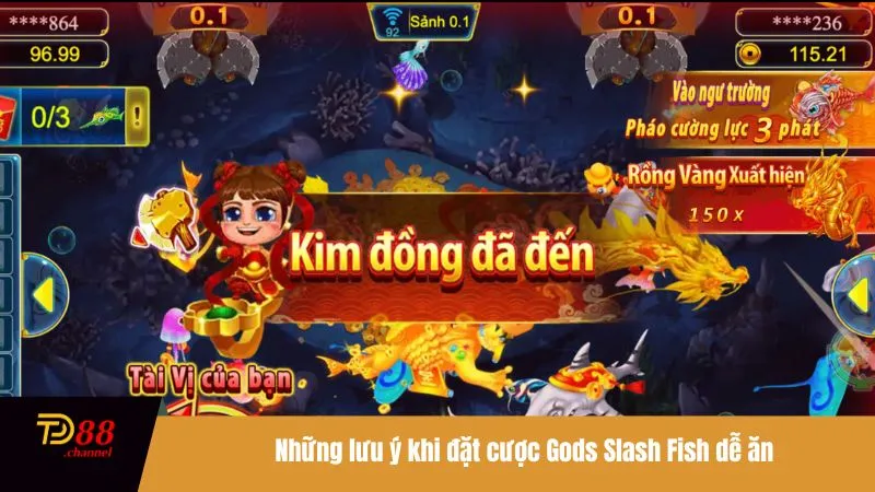 Những lưu ý khi đặt cược Gods Slash Fish dễ ăn