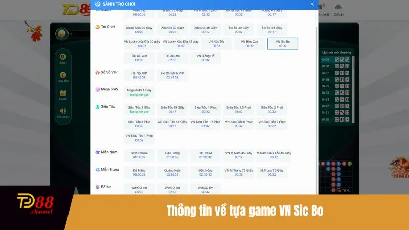 Thông tin về tựa game VN Sic Bo