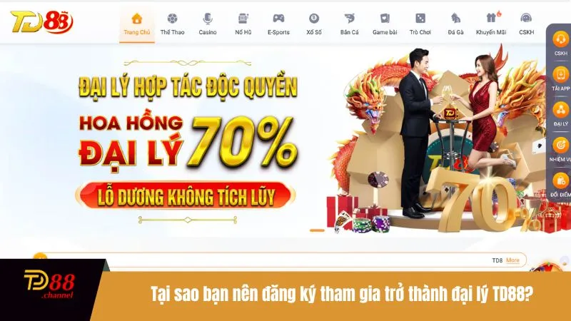 Tại sao bạn nên đăng ký tham gia trở thành đại lý TD88?