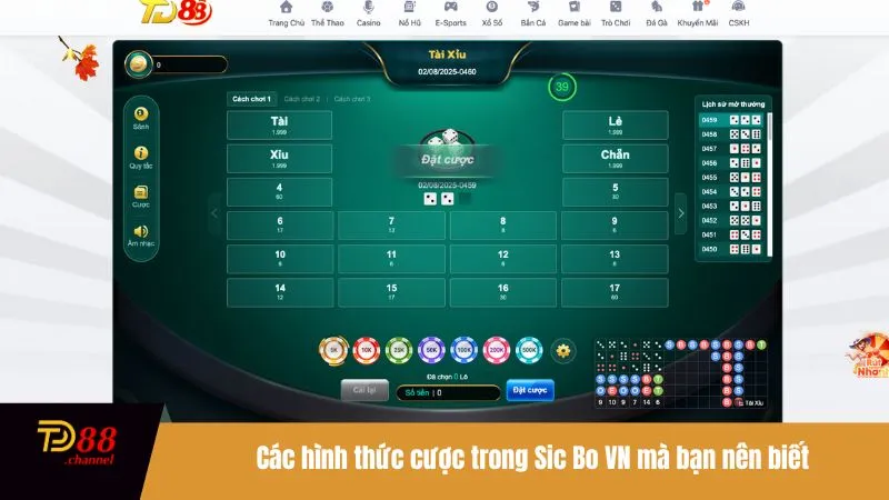 Các hình thức cược trong Sic Bo VN mà bạn nên biết