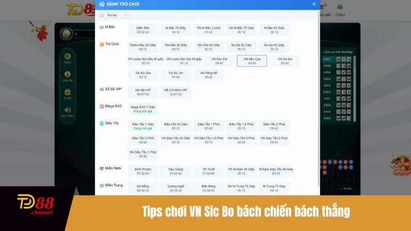 Tips chơi VN Sic Bo bách chiến bách thắng
